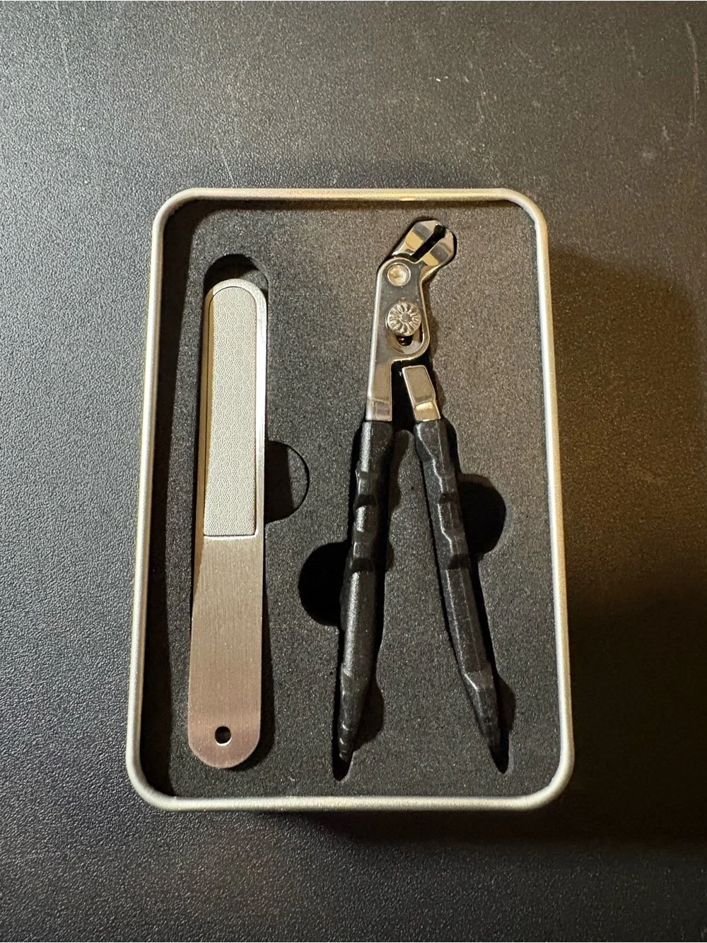 Men's Black Nail Clipper and Metal Nail File Grooming Set